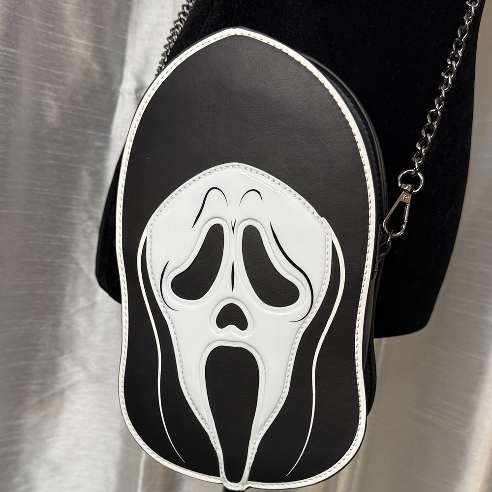 Ghost Face Spirit Crossbody Black Bag Detachable Strap